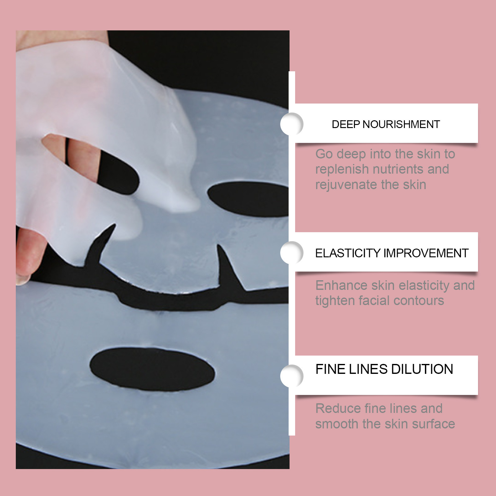 (1PC) Bio Collagen Facial Mask Shrink Pore Moisturizing Refreshing Nourish Care Skin Hydration Moisturizer Deep Lift Brightening Nourish Skin Care Product