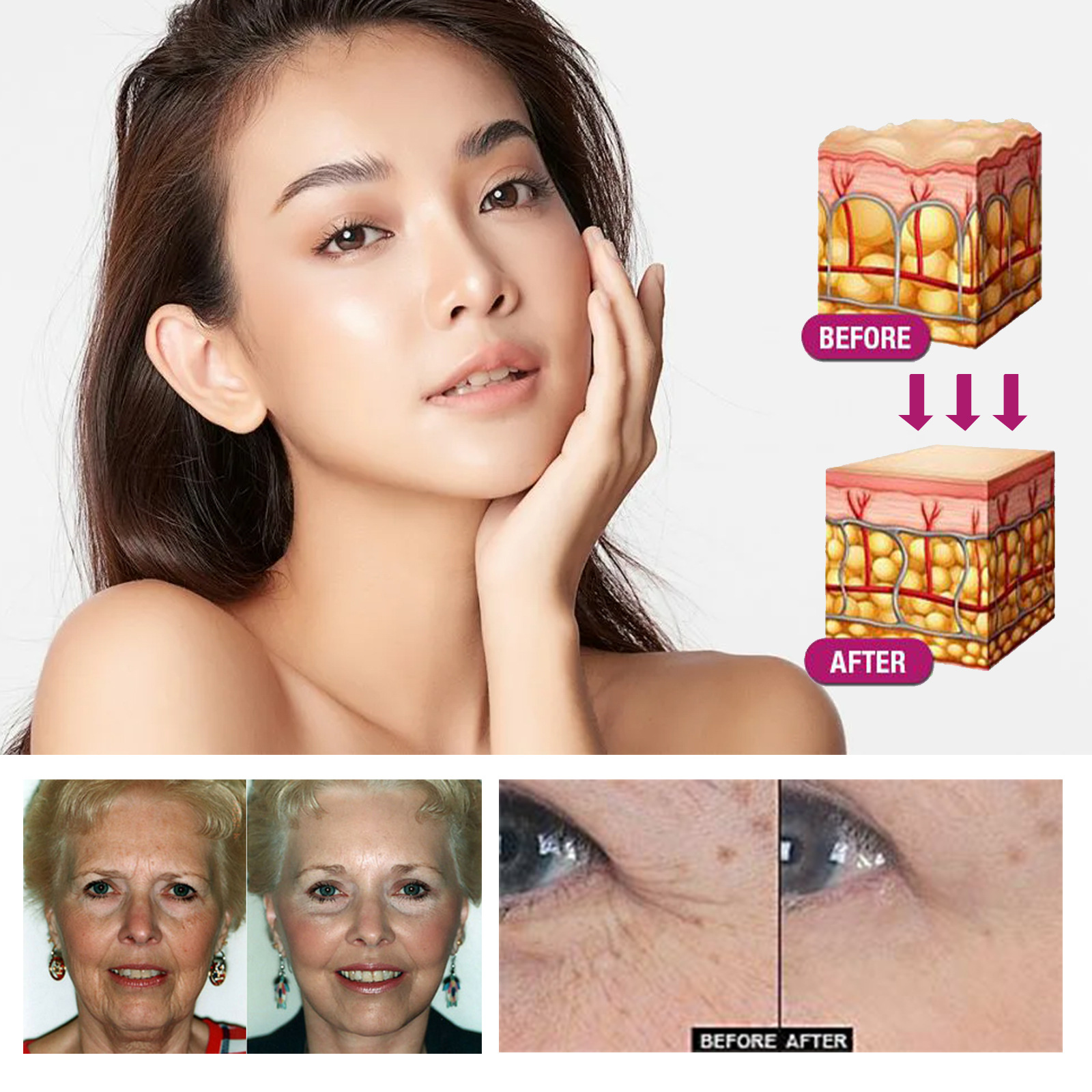 (1 PC) Collagen Firming Wash Free Mask Sleeping Facial Masks Moisturizing Fade Fine Lines Anti Wrinkle Anti Aging Hydrating Frozen Portable Skin Care Products