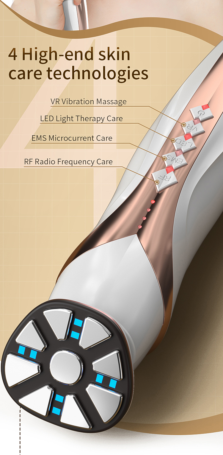RF Beauty Instrument Facial Photon Skin Rejuvenation Radio Frequency Device Inductive Therapeutical Led Light Therapy Lifting Face Massager Beauty Tools