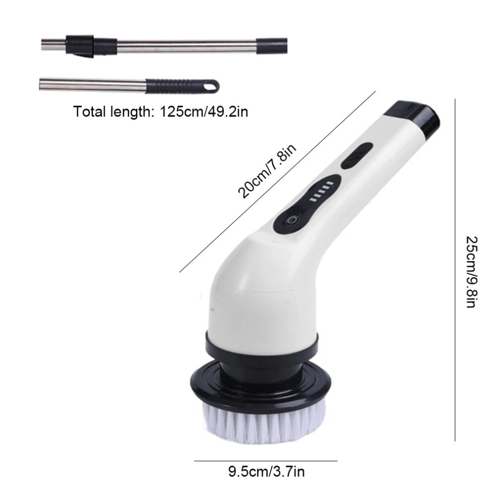 Electric Spin Scrubber, Cordless Electric Cleaning Brush with 9 Replaceable Brush Heads, Shower Cleaning Tool 360 Rotating Power