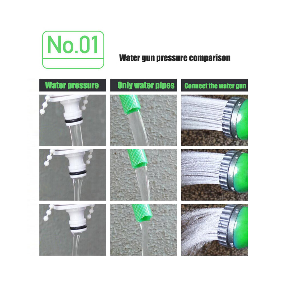 (100FT) Heavy Duty Expandable Garden & Carwash Magic Hose Pipe Spray Gun Garden Hose