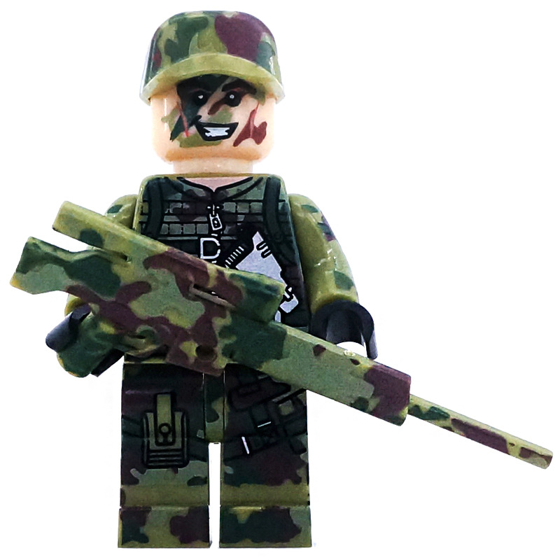 Soldiers Mini Figures Military Character with Camouflage Uniform Set Building Blocks Toys Gift for Kids Party Supplies Collectible Series