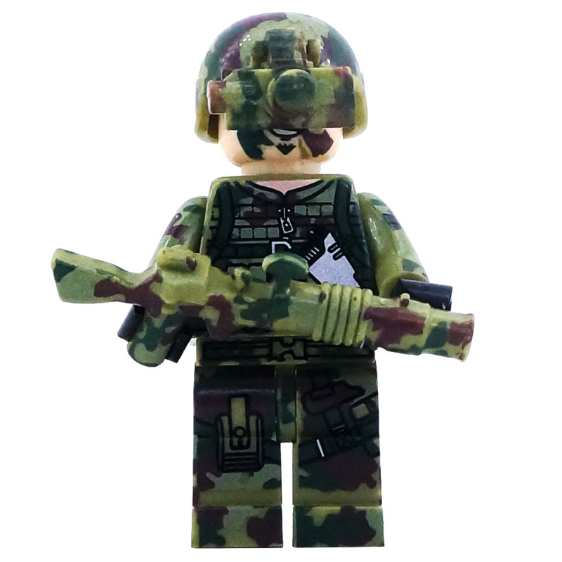 Soldiers Mini Figures Military Character with Camouflage Uniform Set Building Blocks Toys Gift for Kids Party Supplies Collectible Series