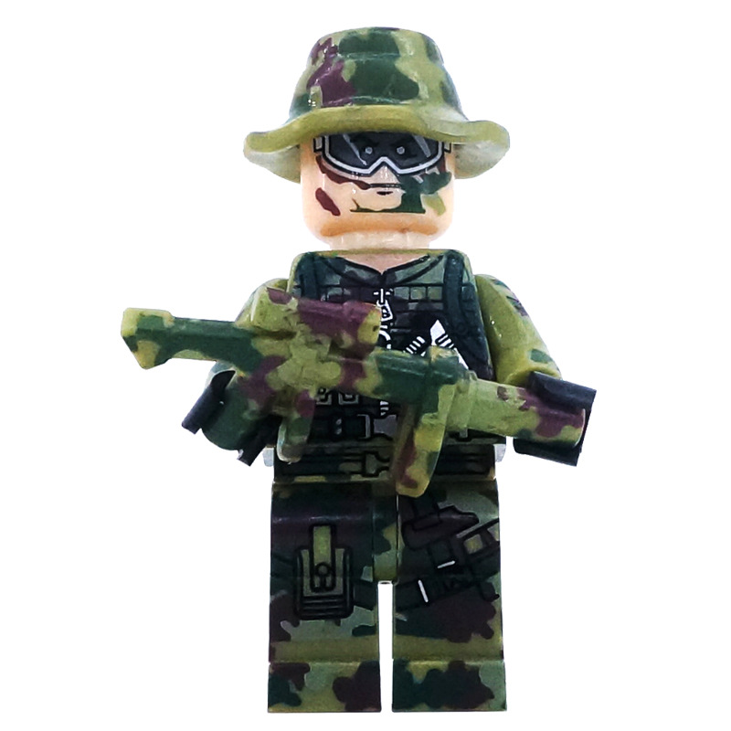 Soldiers Mini Figures Military Character with Camouflage Uniform Set Building Blocks Toys Gift for Kids Party Supplies Collectible Series