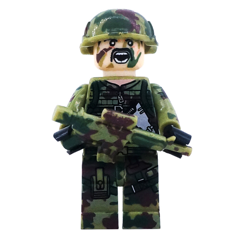 Soldiers Mini Figures Military Character with Camouflage Uniform Set Building Blocks Toys Gift for Kids Party Supplies Collectible Series