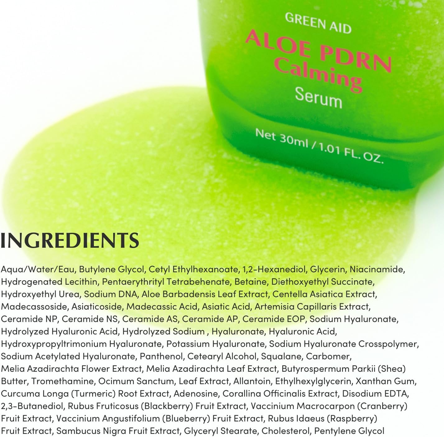 EQQUALBERRY Aloe PDRN Calming Smoothie Serum 30ml Aloe 5-CICA Soothing Serum with Ceramides Artemisia Lightweight Hydration Skin Care Comfort Support Daily