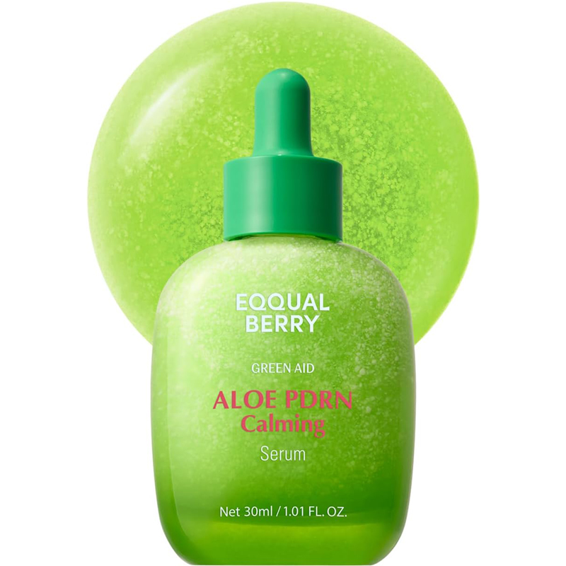 EQQUALBERRY Aloe PDRN Calming Smoothie Serum 30ml Aloe 5-CICA Soothing Serum with Ceramides Artemisia Lightweight Hydration Skin Care Comfort Support Daily