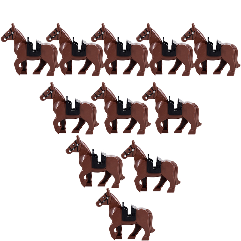 (Style D) Cavalry Horse Building Blocks Animal Accessories Set Mini Bricks Christmas Gift