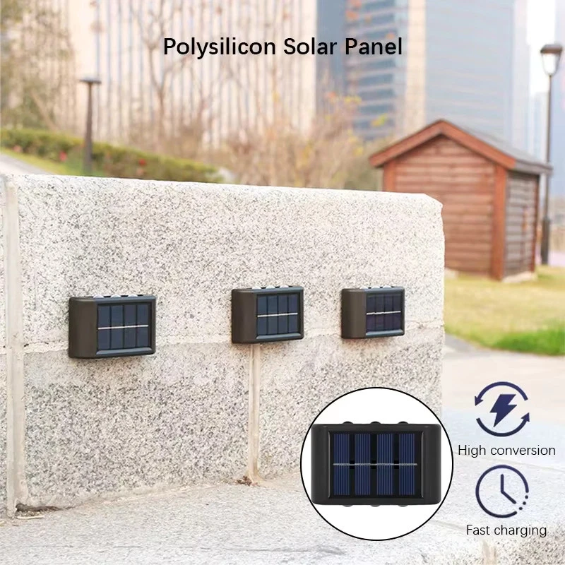 (Cool White) Solar LED Outdoor Wall Light Waterproof Dusk to Dawn Fence Lamp for Garden Yard