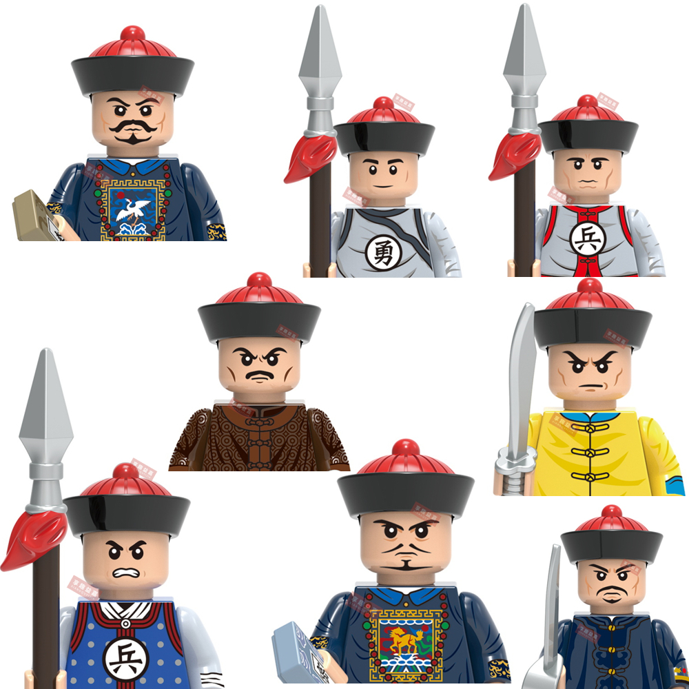 (Style D) Ancient Soldier Mini Figures Dynasty Empire War Soldiers Accessories Building Blocks Bricks Toys Birthday Gifts for Kids