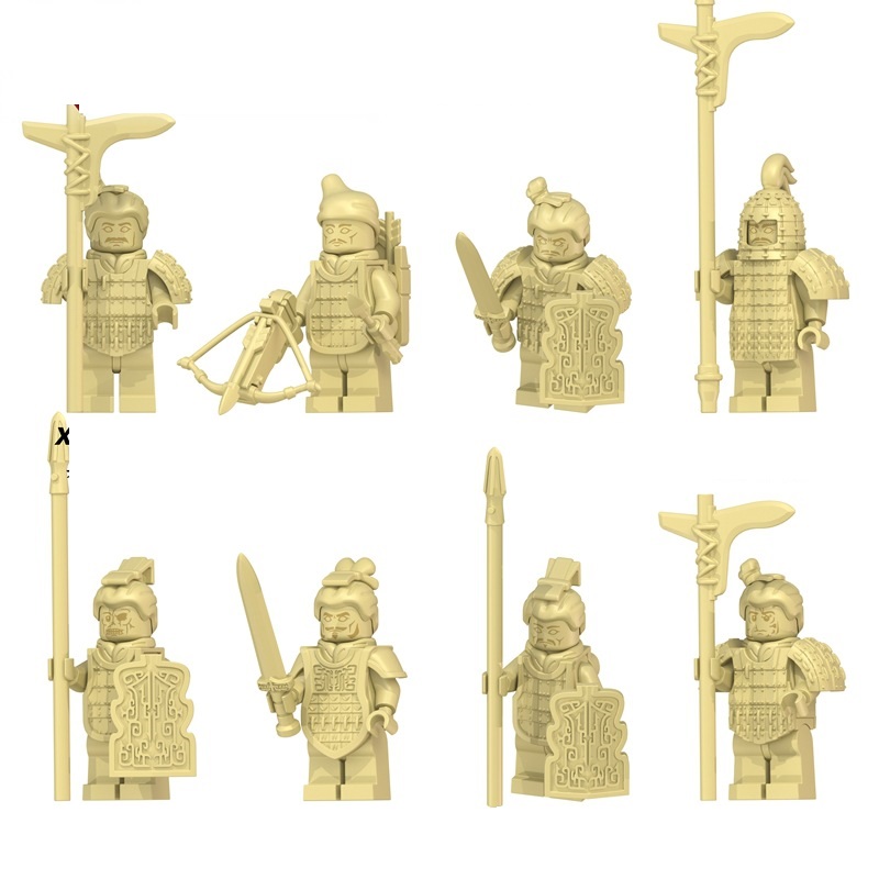 (Style D) Ancient Soldier Mini Figures Dynasty Empire War Soldiers Accessories Building Blocks Bricks Toys Birthday Gifts for Kids