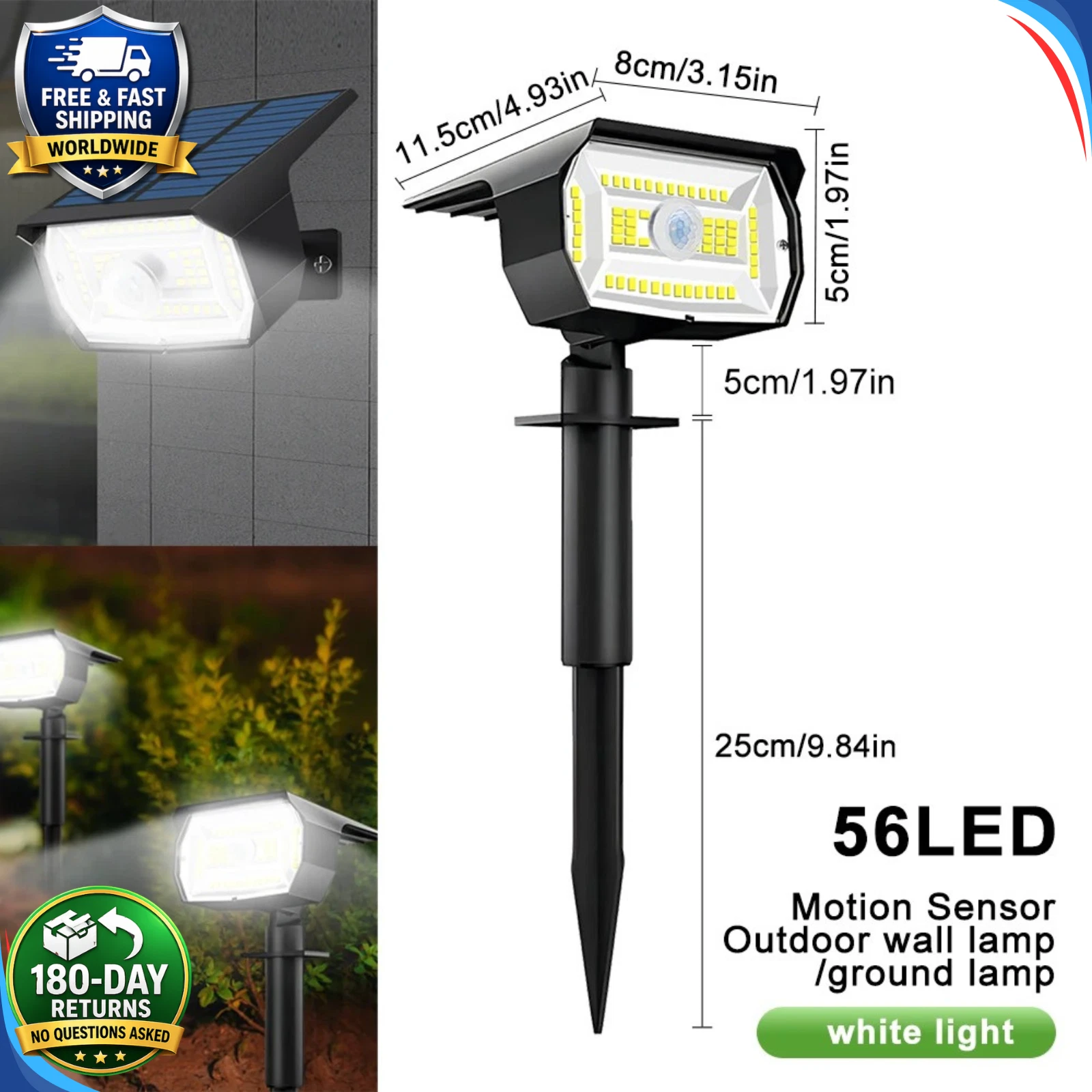(20LED RGB) Solar Spot Lights Outdoor Garden Pathway Lawn Stake Lights Landscape Yard Decor