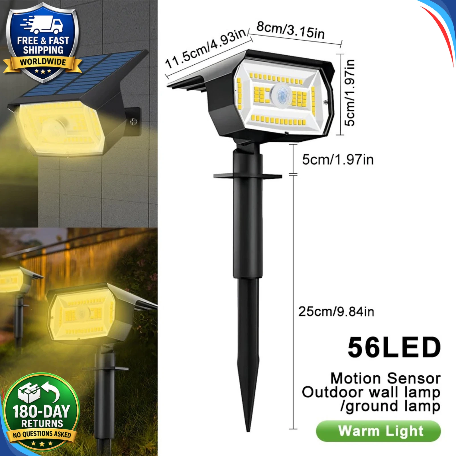 (20LED RGB) Solar Spot Lights Outdoor Garden Pathway Lawn Stake Lights Landscape Yard Decor