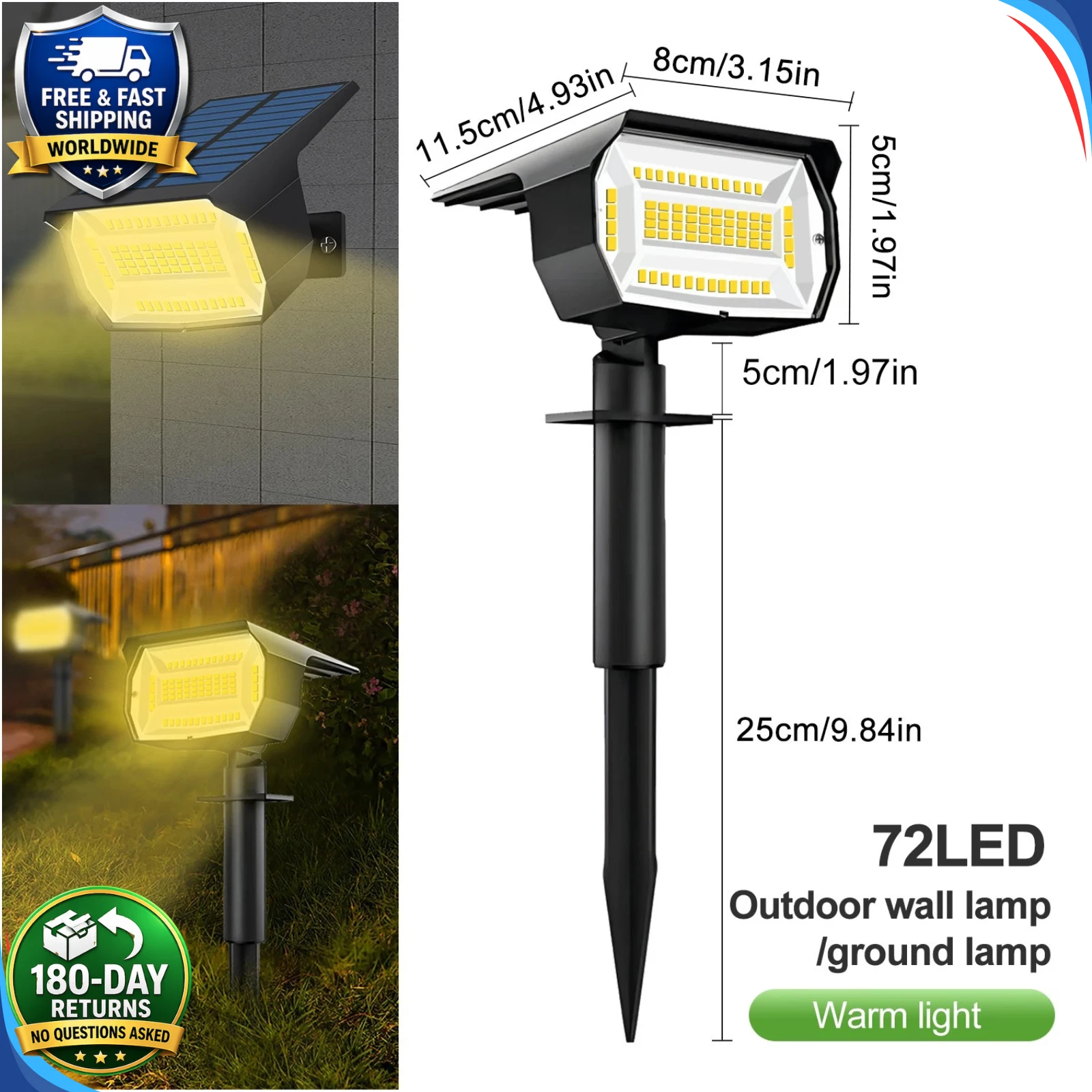 (20LED RGB) Solar Spot Lights Outdoor Garden Pathway Lawn Stake Lights Landscape Yard Decor