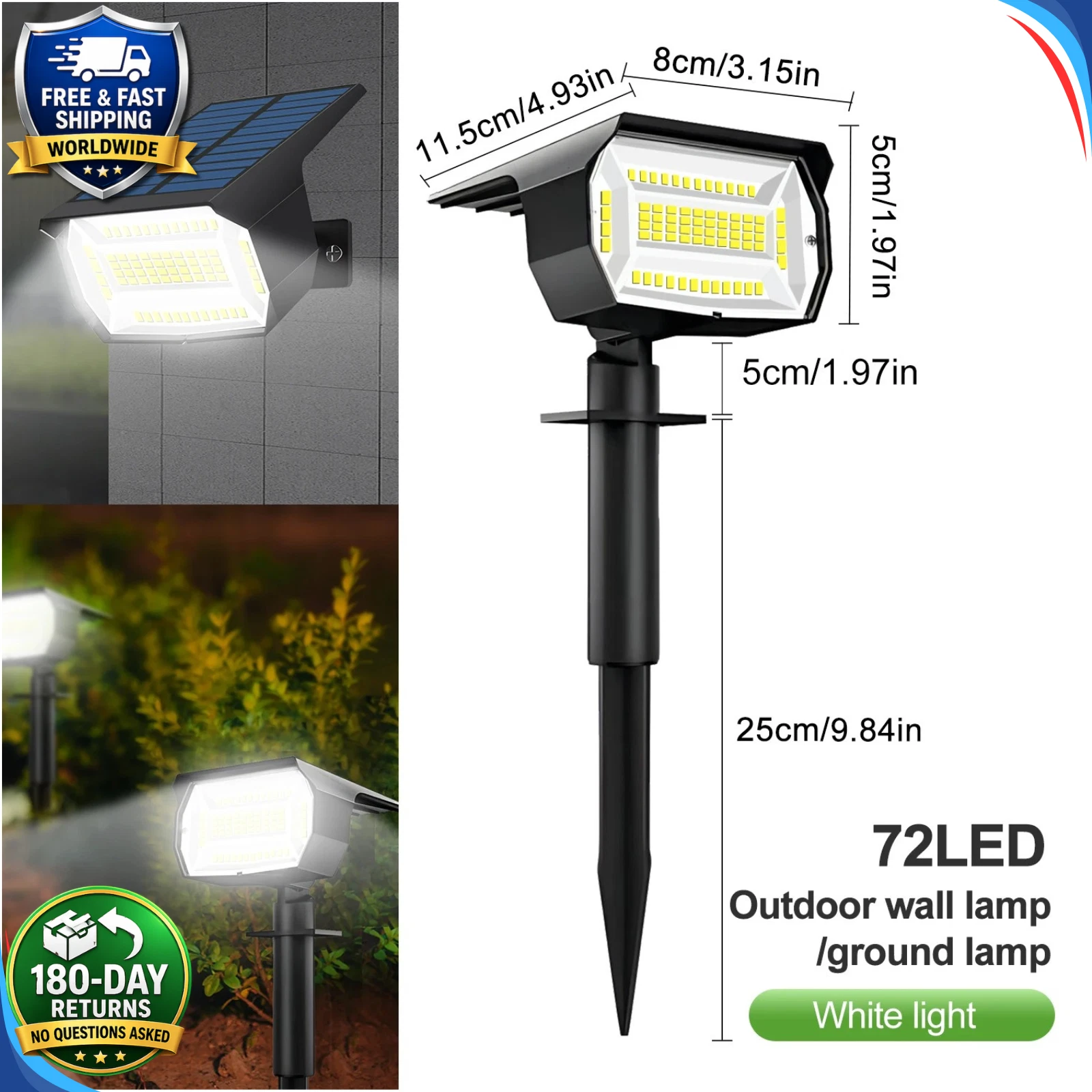 (20LED RGB) Solar Spot Lights Outdoor Garden Pathway Lawn Stake Lights Landscape Yard Decor