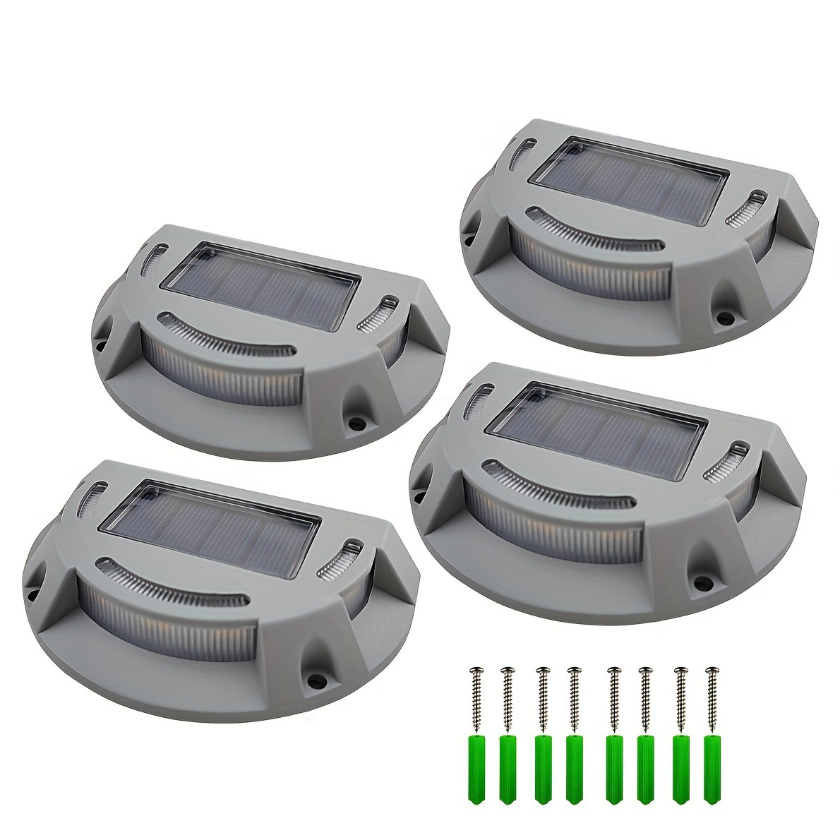 (1 PCS) Solar Stair Step Light 2 Colors in 1 Outdoor Solar Deck Waterproof LED Driveway Marker Security Lamp Outside Pathway Garden Lamp