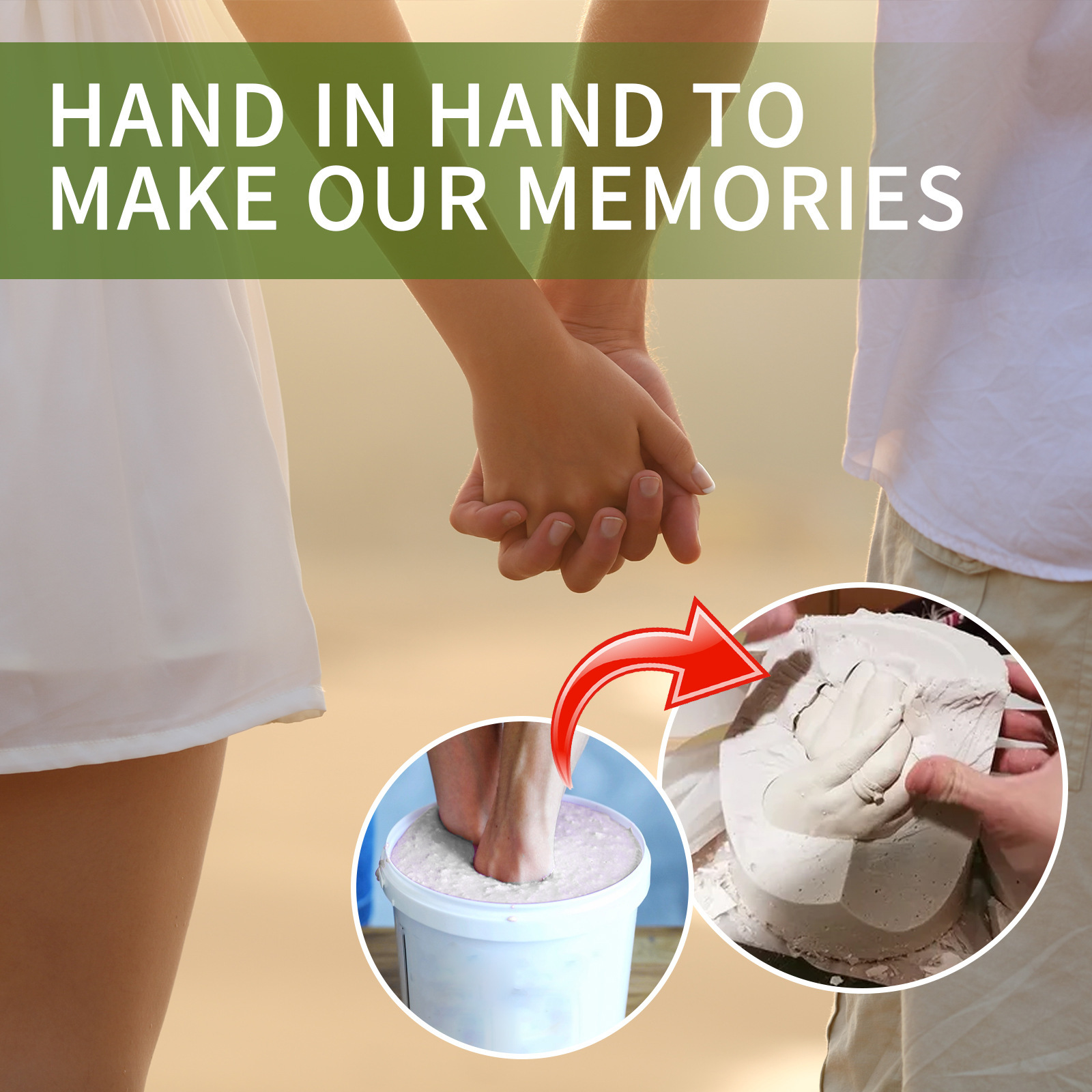 Clone Powder Hand Mold Kit Couple Baby Footprint 3D Casting Material DIY Keepsake Craft For Valentine Gift And Memory Making