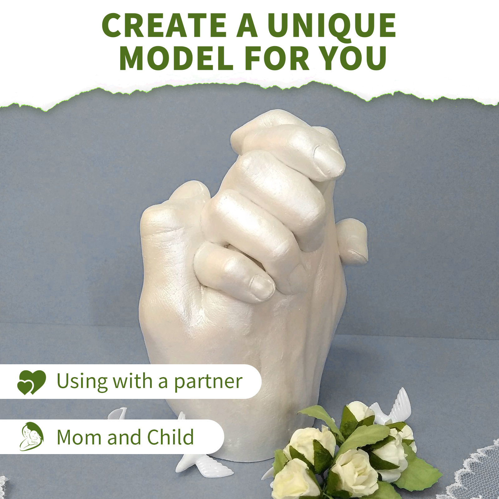 Clone Powder Hand Mold Kit Couple Baby Footprint 3D Casting Material DIY Keepsake Craft For Valentine Gift And Memory Making