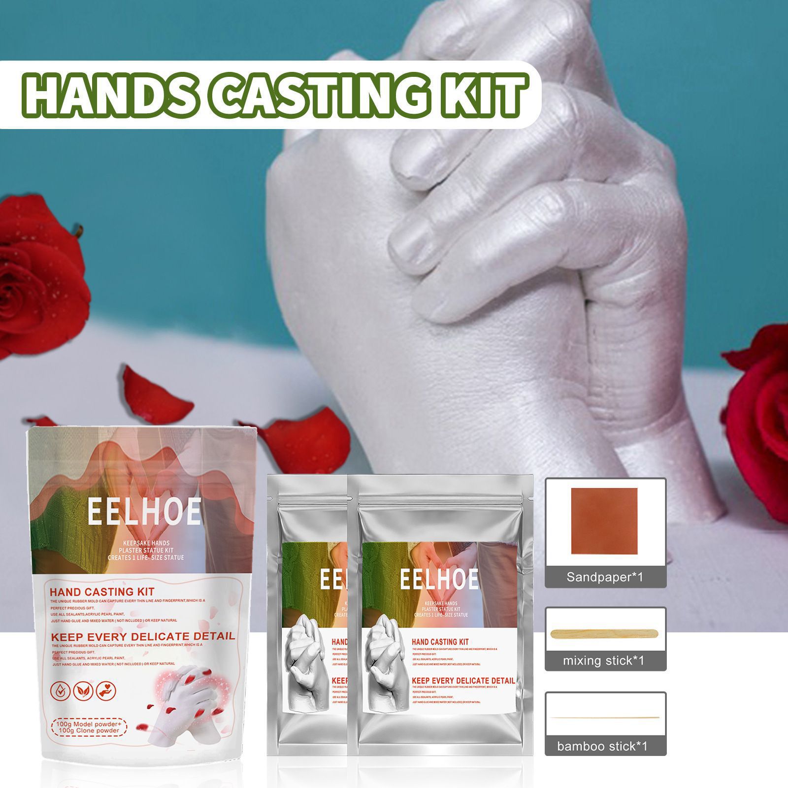 Clone Powder Hand Mold Kit Couple Baby Footprint 3D Casting Material DIY Keepsake Craft For Valentine Gift And Memory Making