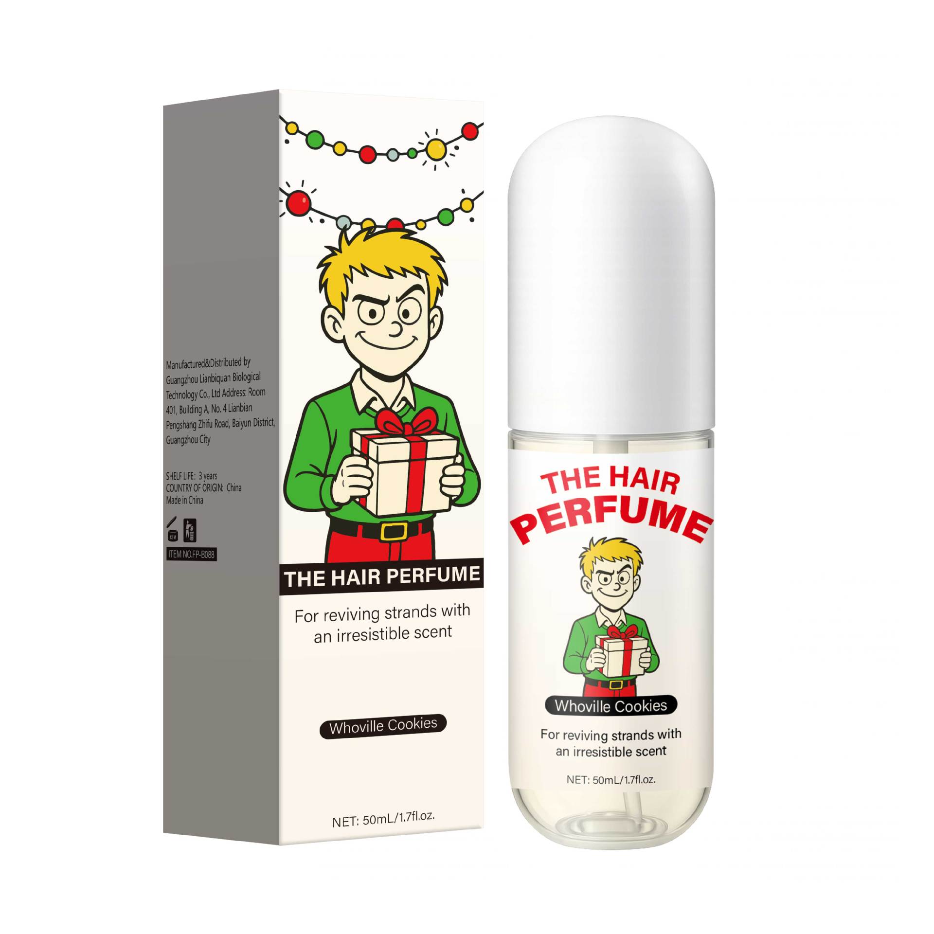 Green Monster X Fashion Hoff City Cookie Scent Hair Perfume Fragrance Mist For Daily Styling And Party Freshness