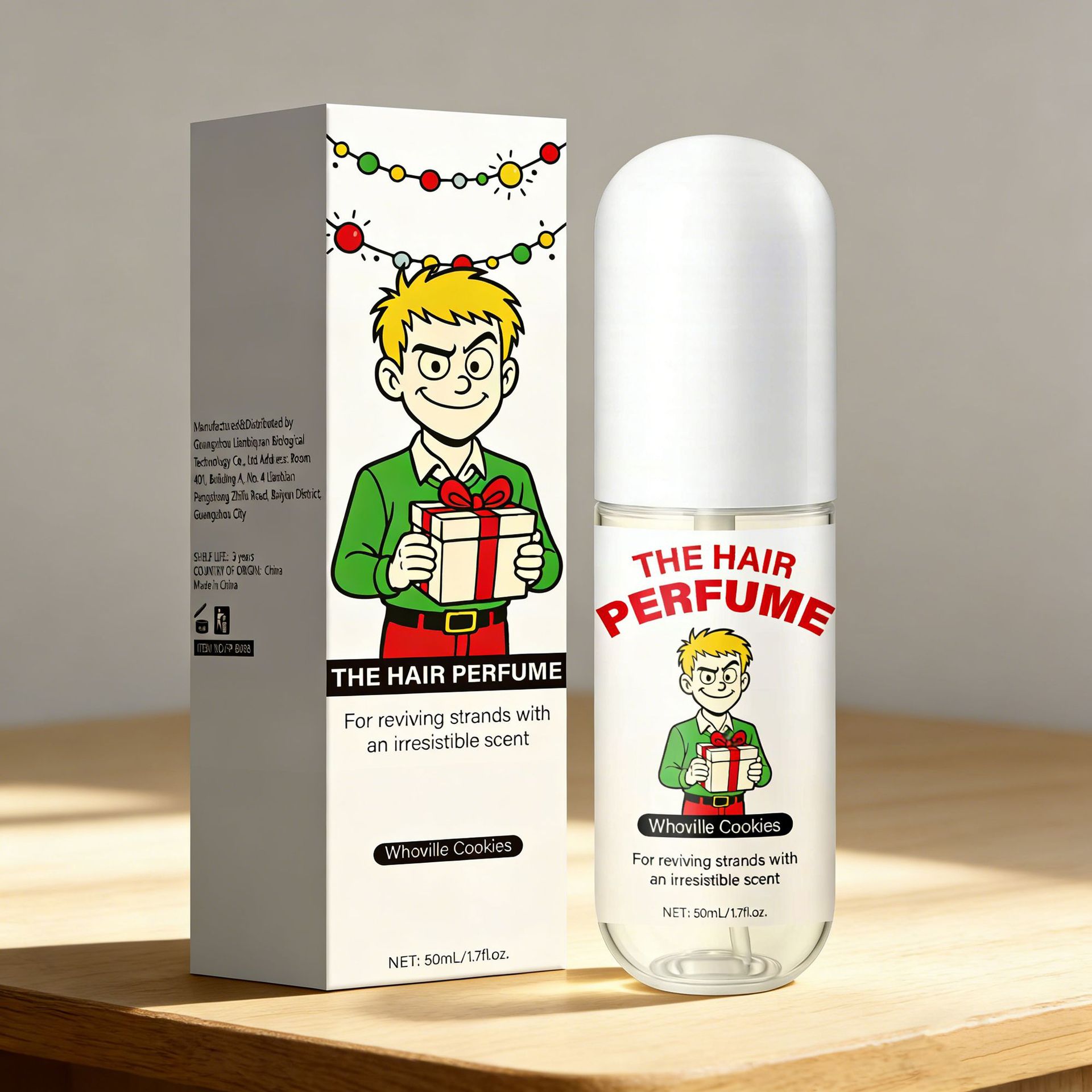 Green Monster X Fashion Hoff City Cookie Scent Hair Perfume Fragrance Mist For Daily Styling And Party Freshness