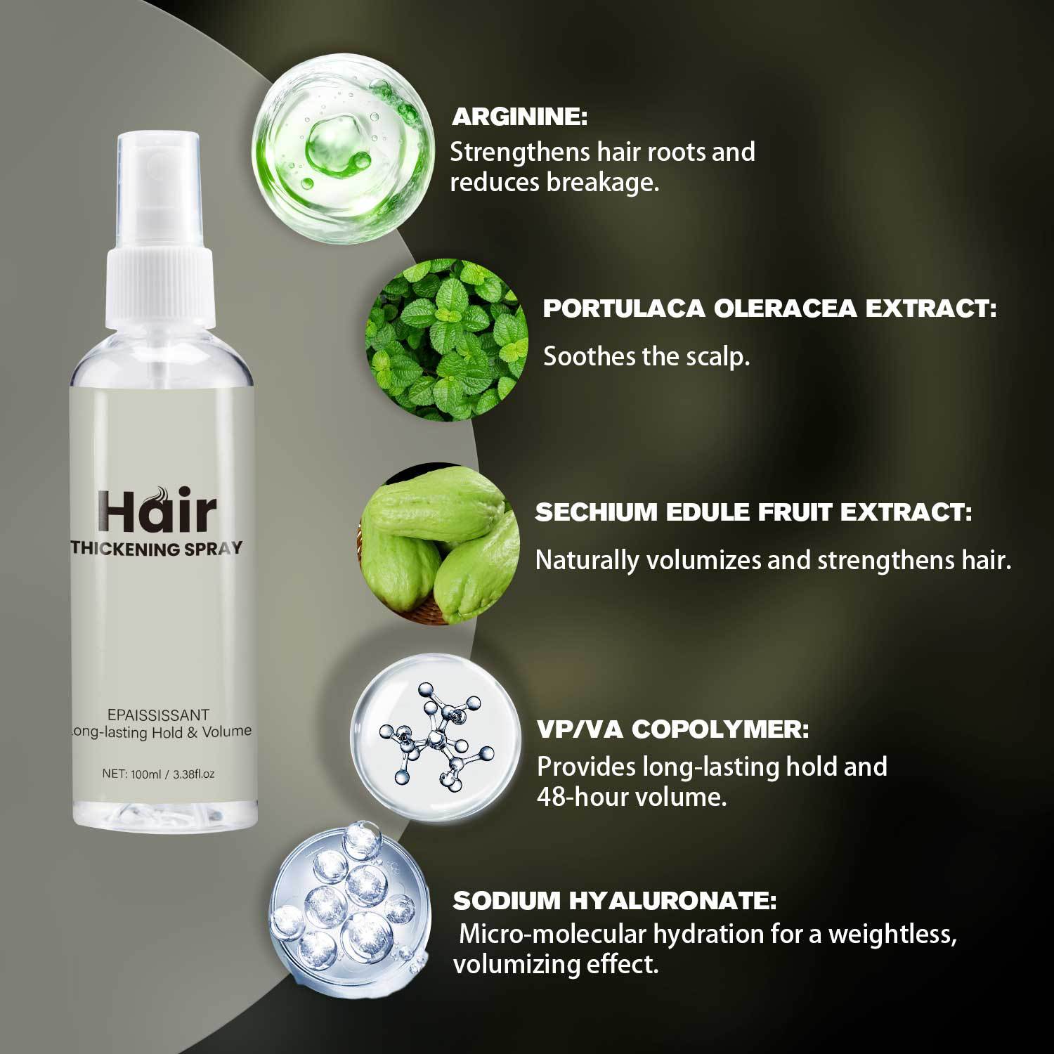 Hair Thickening Volumizing Spray Root Lifting Texturizing For Fine Flat Hair Daily Styling And Fullness Care 100ml