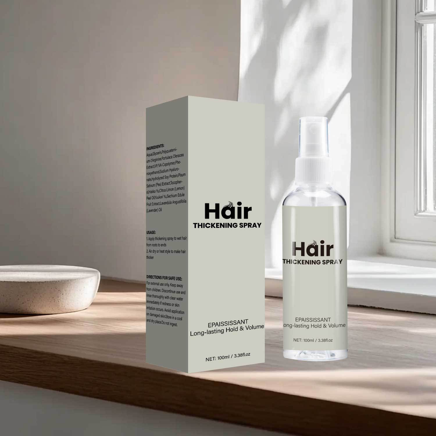 Hair Thickening Volumizing Spray Root Lifting Texturizing For Fine Flat Hair Daily Styling And Fullness Care 100ml