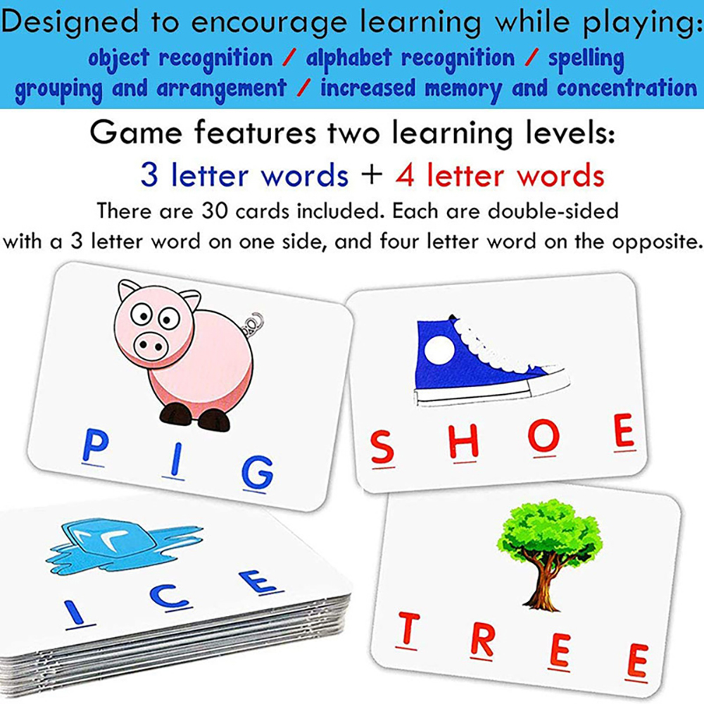 English Spelling Alphabet Games Children's Toys Educational Games Cards Educational Literacy Fun Early Education Spelling Toys