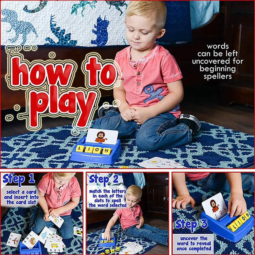 English Spelling Alphabet Games Children's Toys Educational Games Cards Educational Literacy Fun Early Education Spelling Toys