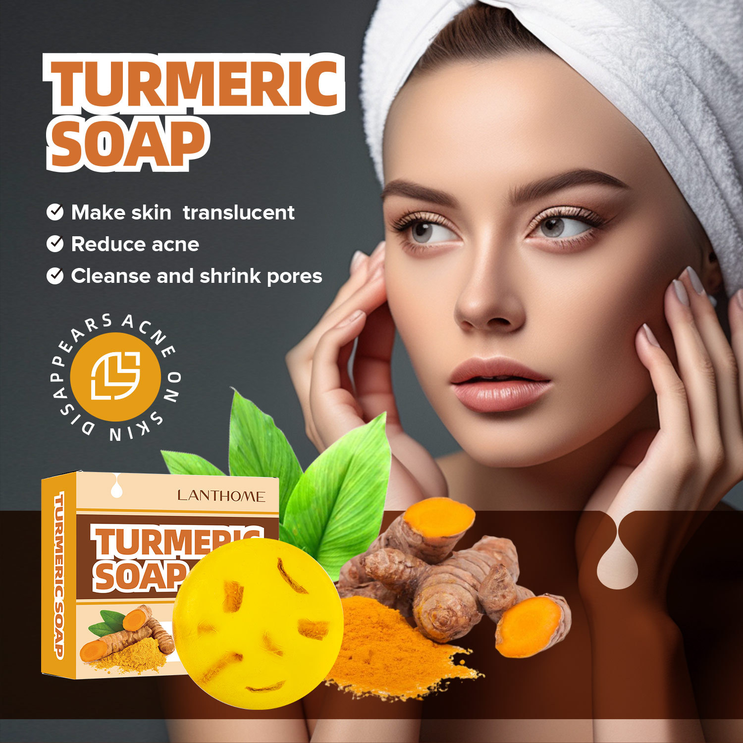 Turmeric Ginger Root Soap Gentle Exfoliating Cleansing For Face And Body Daily Skin Brightening Bar 100g