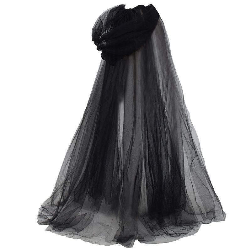 (White) Witch Grim Reaper Cloak Halloween Hooded Mesh Vampire Cape Cosplay Costume Role Play Christmas