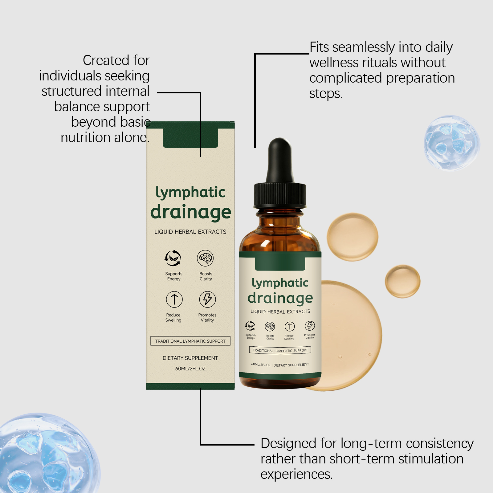 Herbal Drops Mild Herbal Formula Care Body Refreshing Comfort Light Daily Convenient Care Liquid Drops