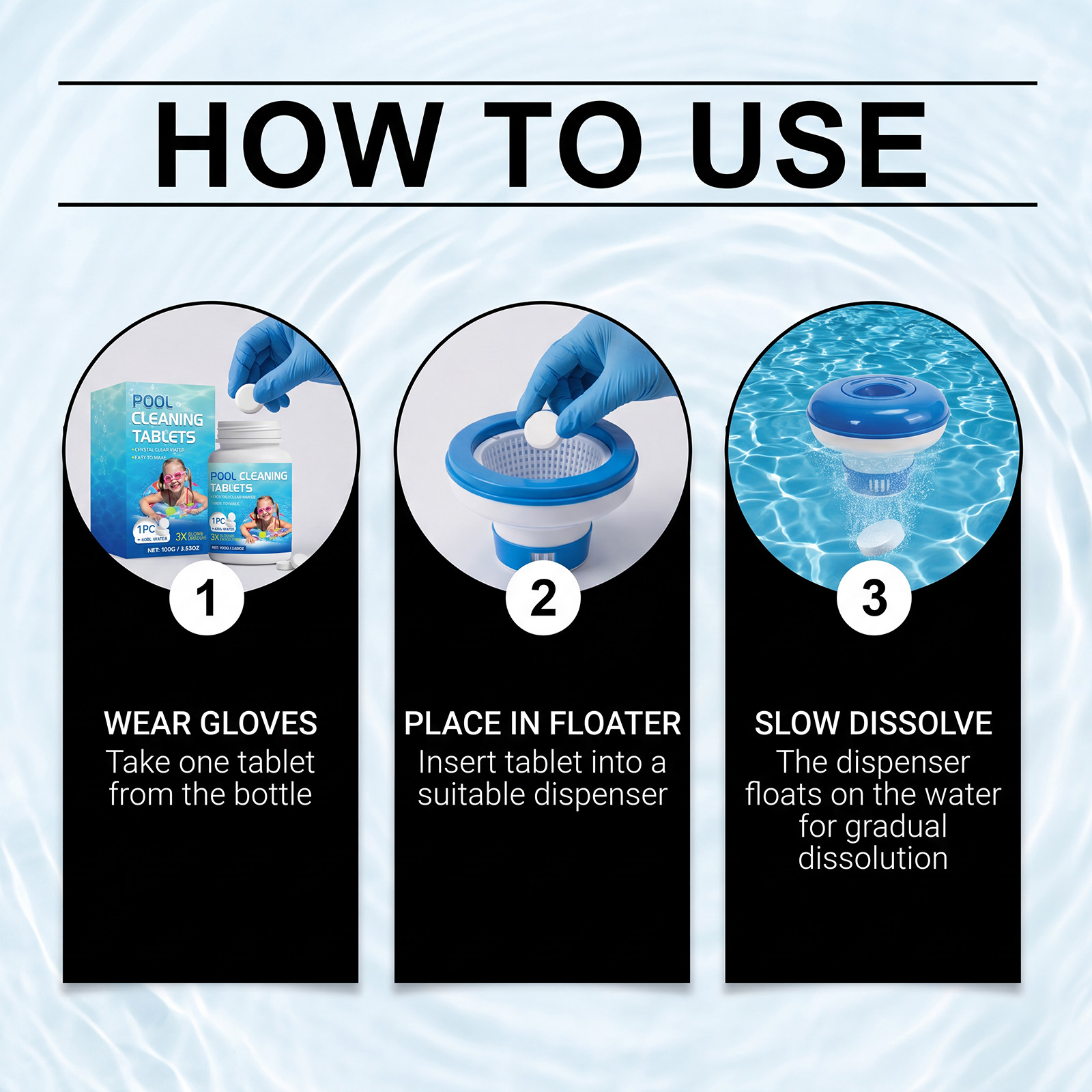 Pool Cleaning Tablets Daily Remove Limescale Stains Reduce Odors Fast Dissolve Purify Water Clear Liquid