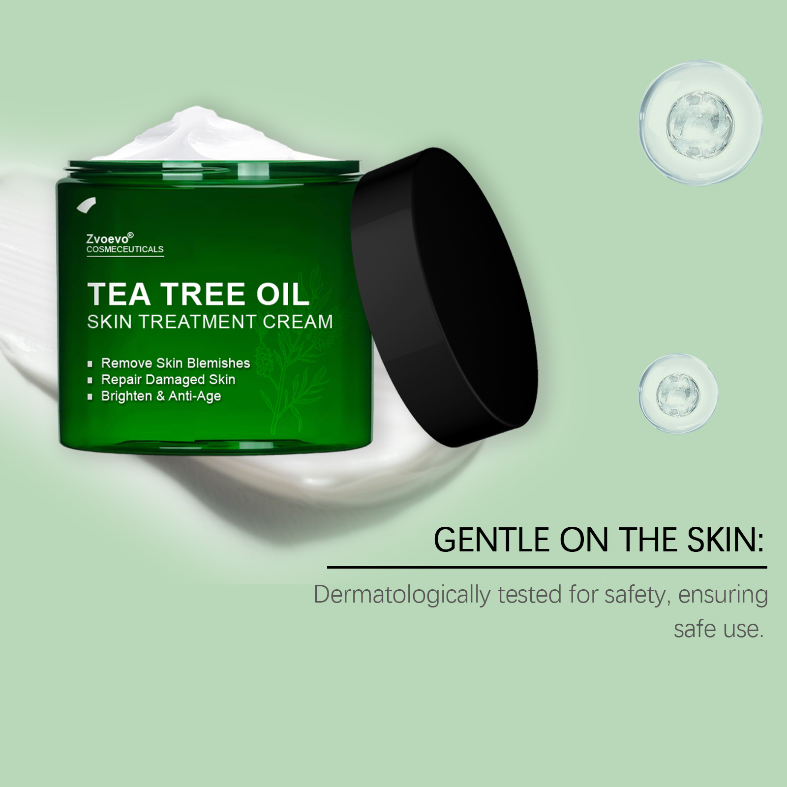 Tea Tree Oil Skin Cream Mild Gentle Smooth Hydrating Brightening For Whole Body Skin