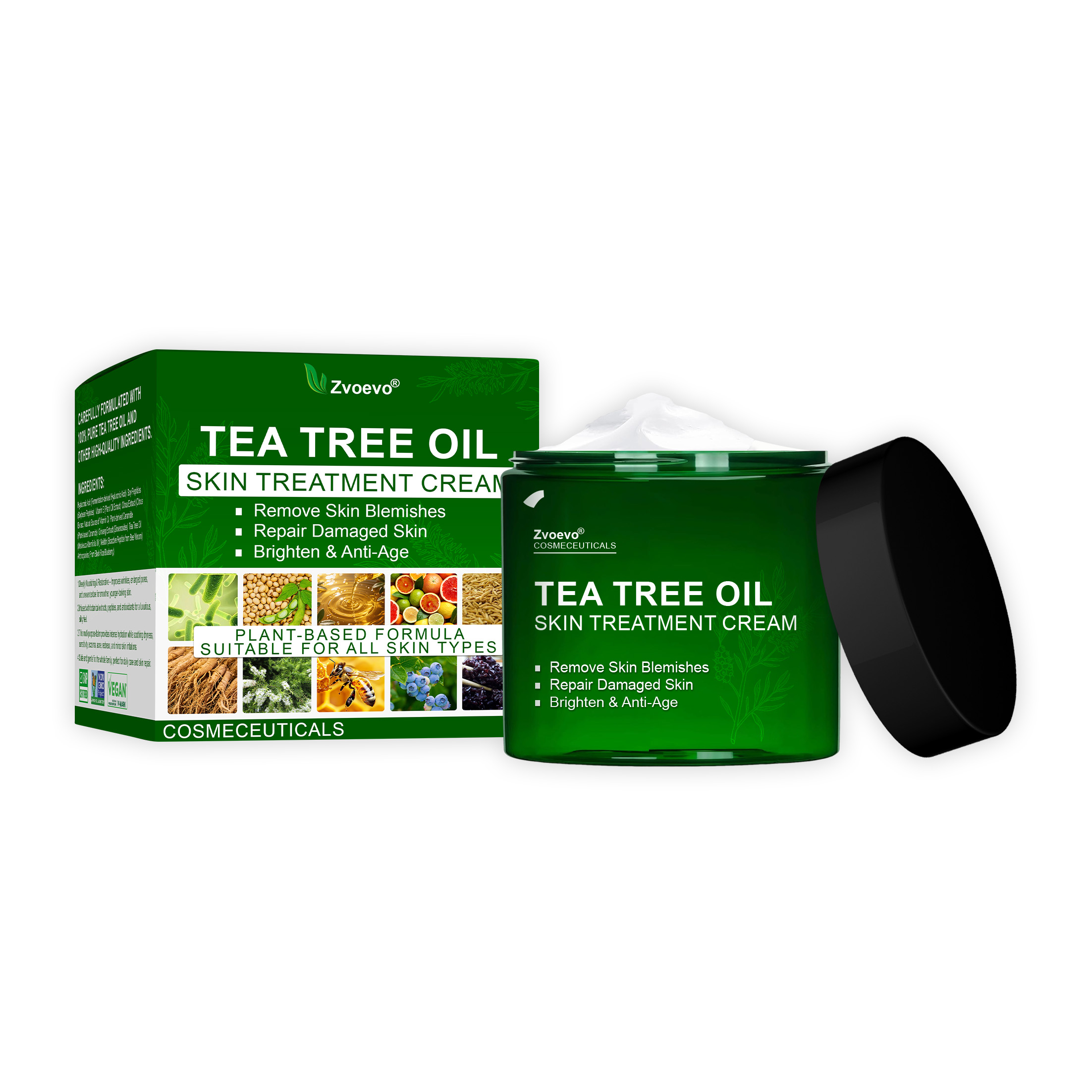 Tea Tree Oil Skin Cream Mild Gentle Smooth Hydrating Brightening For Whole Body Skin