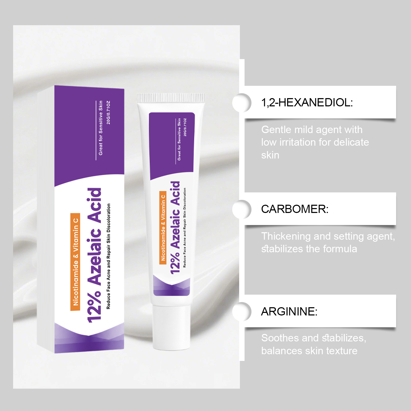 Azelaic Acid Moisturizing Cream Delicate Silky Mild Refreshing Hydrating Bright Even Skin Tone Daily Facial Skin Care