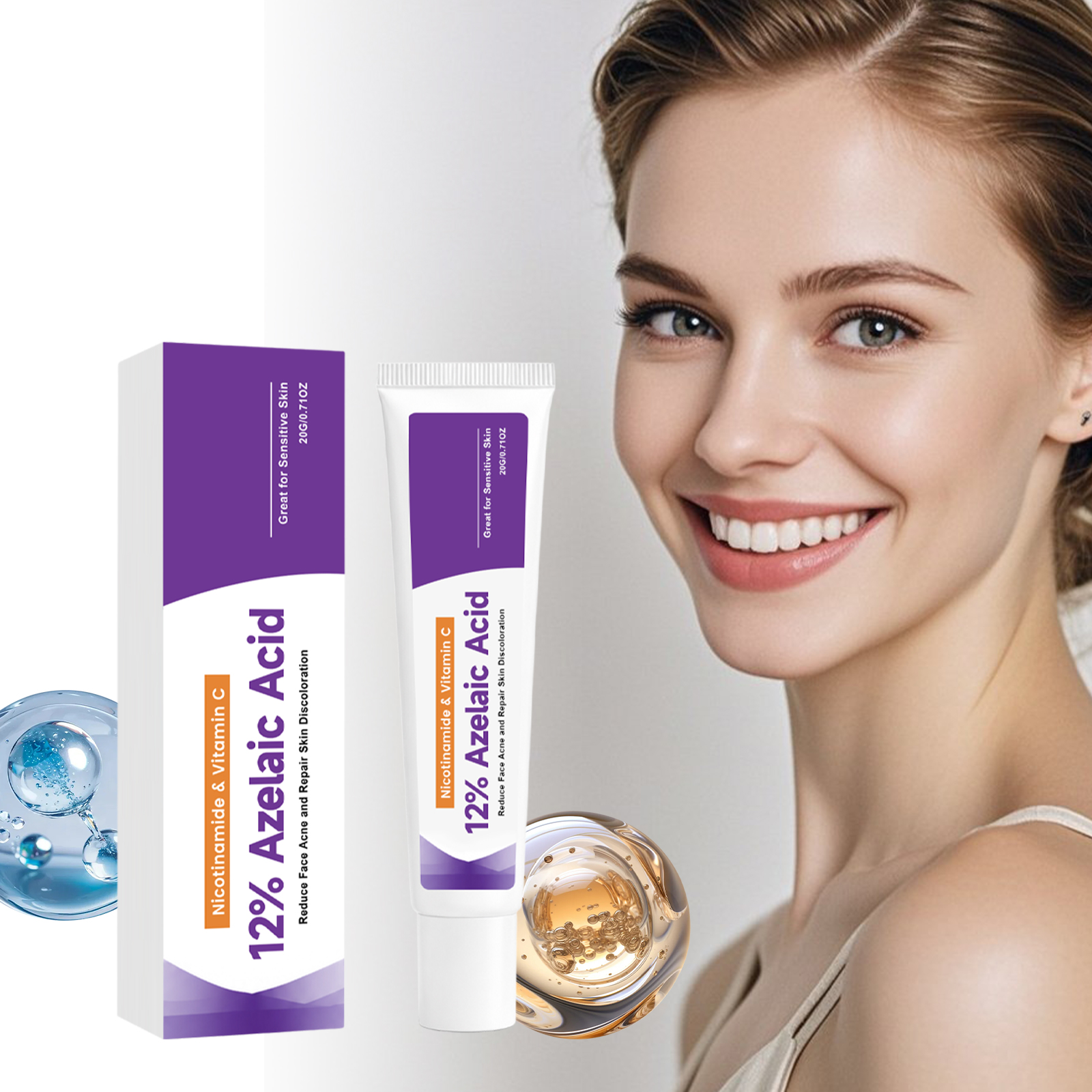 Azelaic Acid Moisturizing Cream Delicate Silky Mild Refreshing Hydrating Bright Even Skin Tone Daily Facial Skin Care