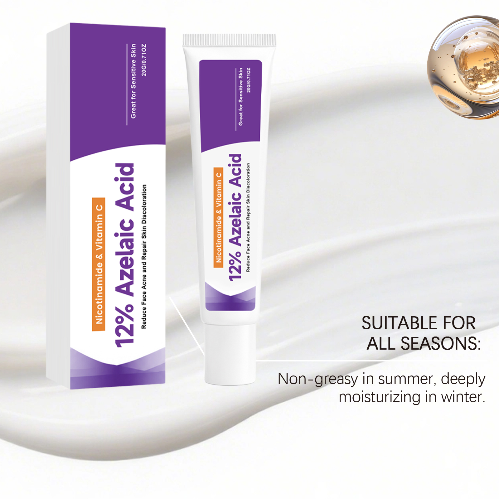 Azelaic Acid Moisturizing Cream Delicate Silky Mild Refreshing Hydrating Bright Even Skin Tone Daily Facial Skin Care