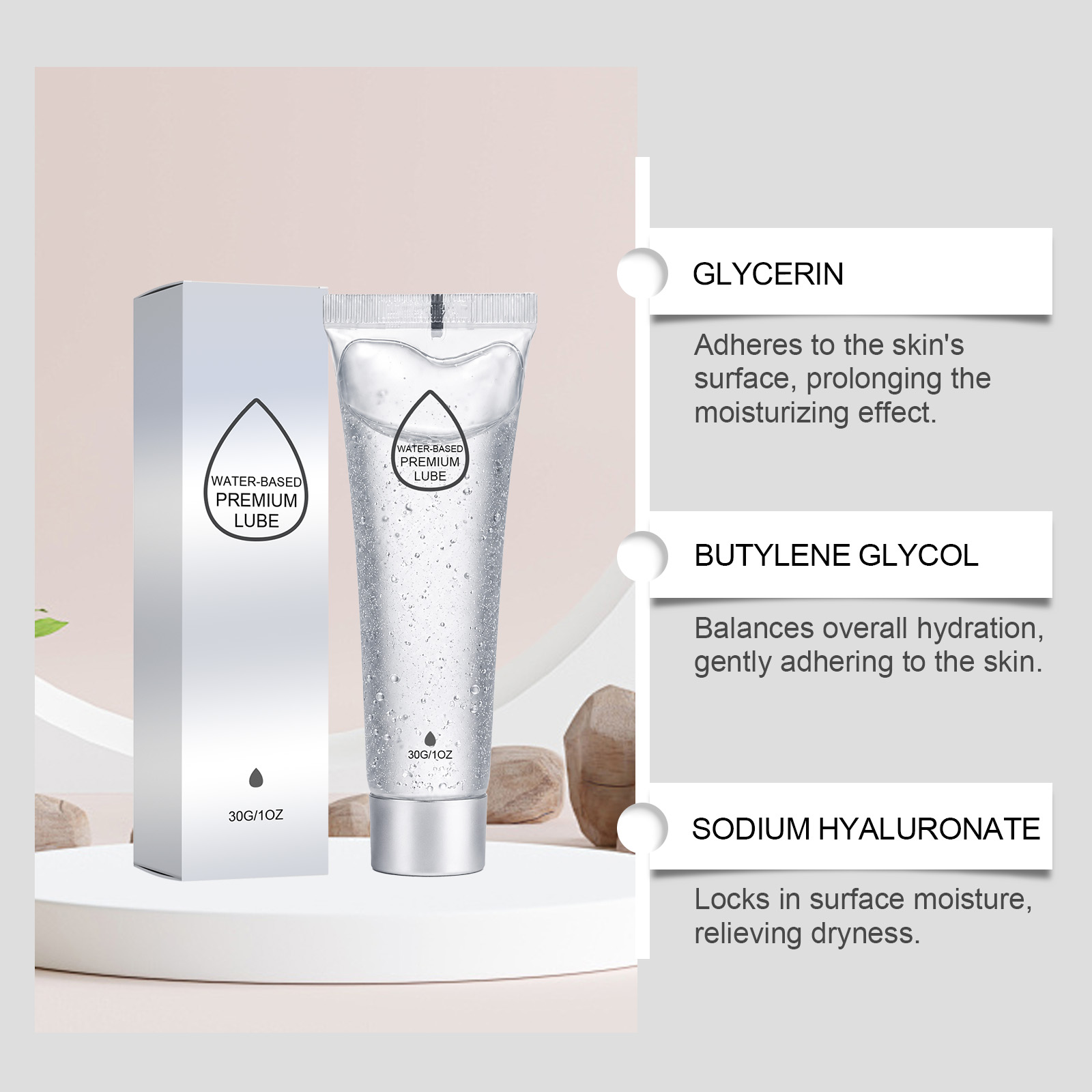 Hydrating Lubricant Clear Gel Texture Soft Smooth Reduce Friction Evenly Spread Moisturize Fit Cozy Private Skin Care