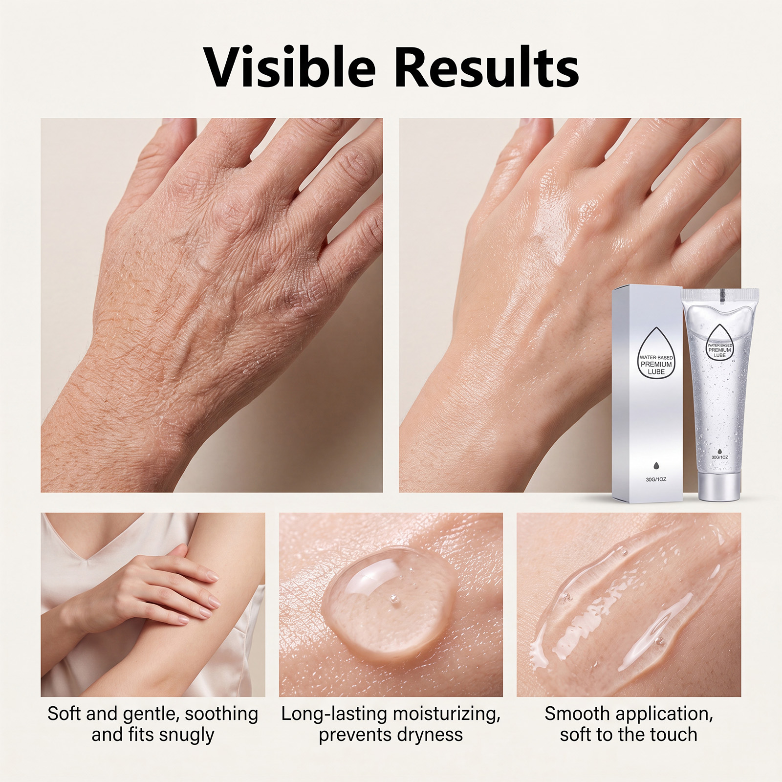 Hydrating Lubricant Clear Gel Texture Soft Smooth Reduce Friction Evenly Spread Moisturize Fit Cozy Private Skin Care
