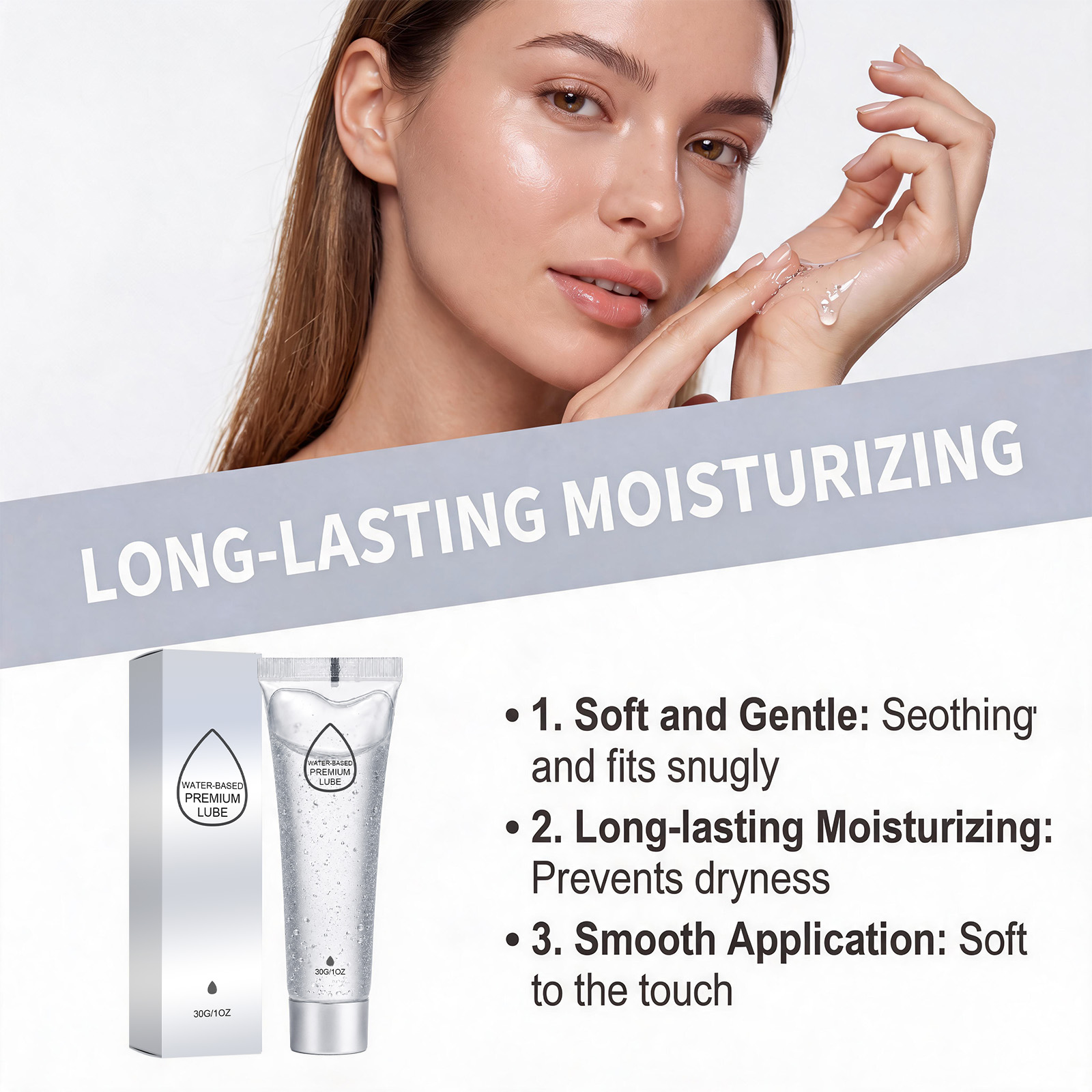 Hydrating Lubricant Clear Gel Texture Soft Smooth Reduce Friction Evenly Spread Moisturize Fit Cozy Private Skin Care