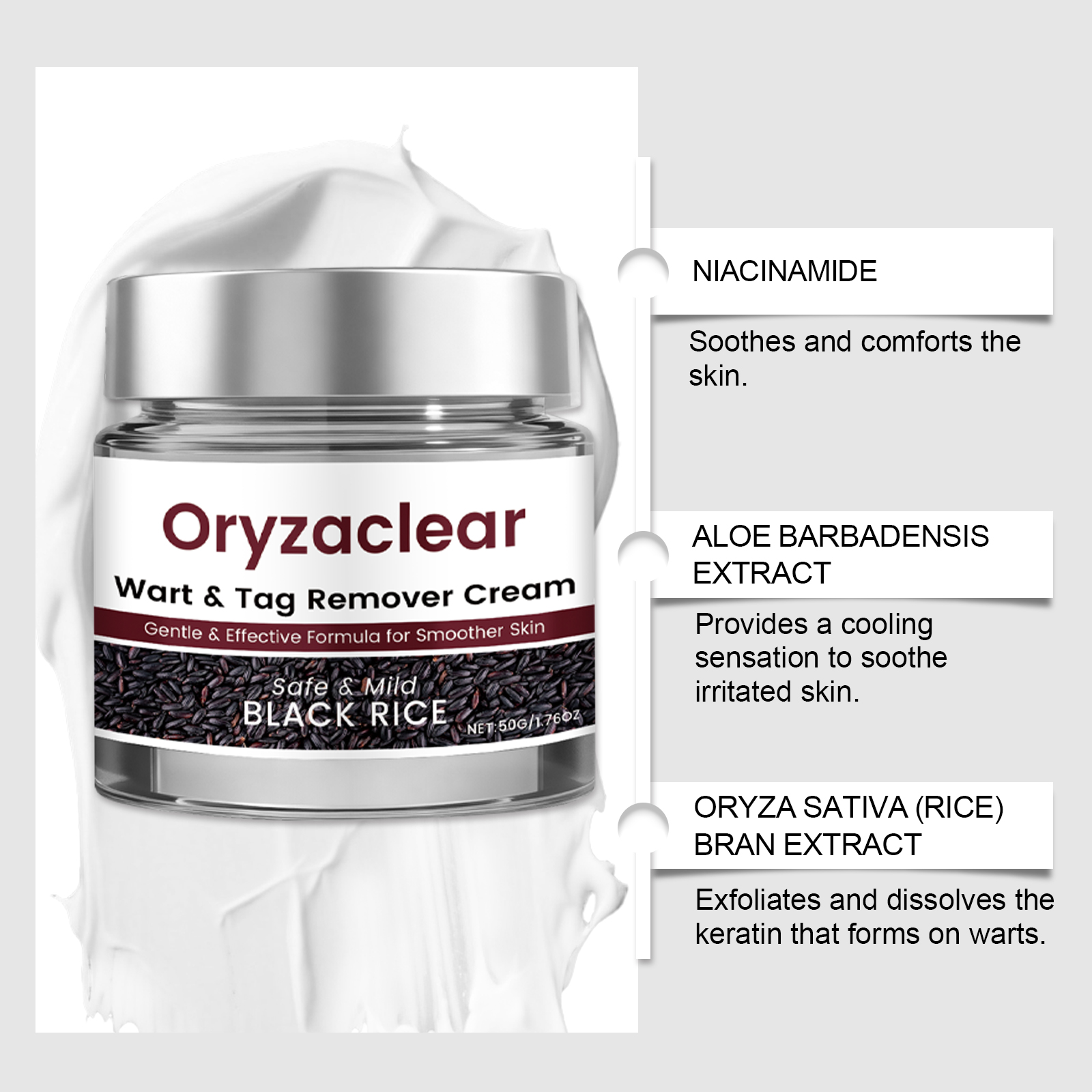 Black Rice Care Moisturizing Cream Nourishing Mild Repair Improve Skin Blemishes Full Body Daily Skin Care
