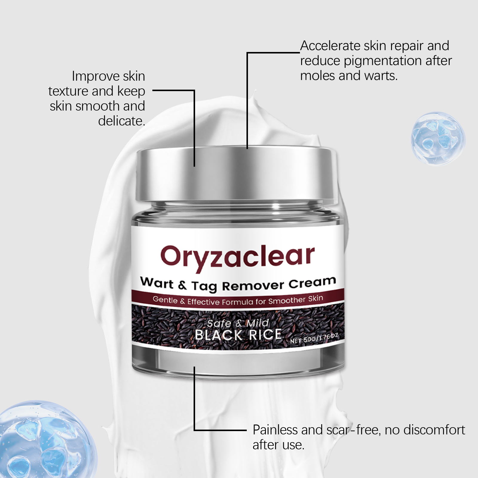 Black Rice Care Moisturizing Cream Nourishing Mild Repair Improve Skin Blemishes Full Body Daily Skin Care