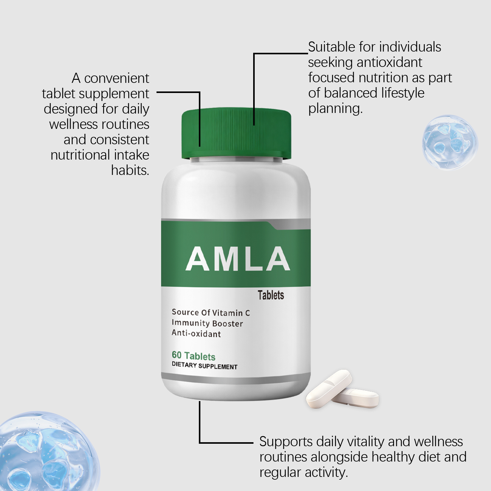 Phyllanthus Emblica Tablets Daily Nutritional Dietary Supplement Balance Formula Boost Skin Vitality Nourish Body Inside