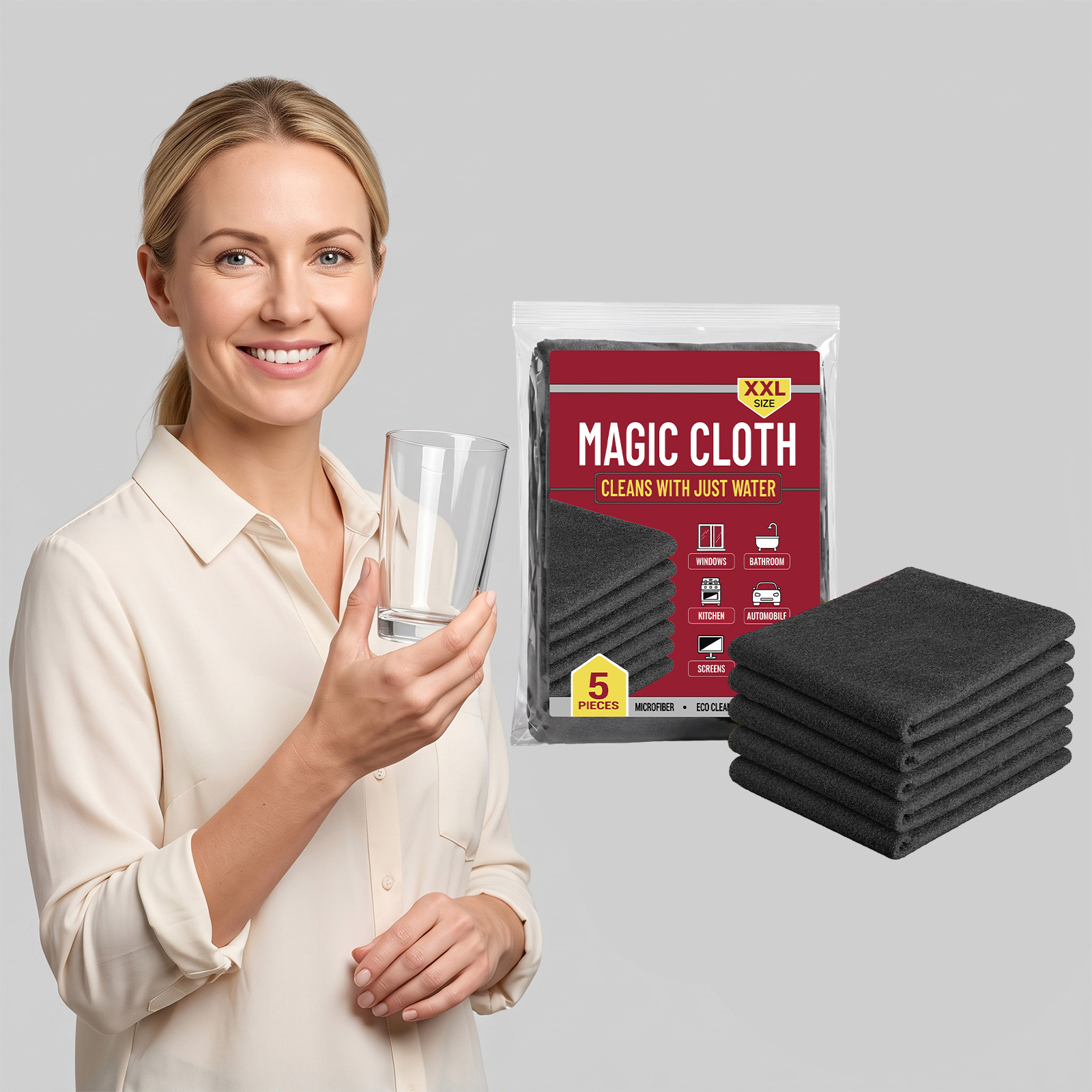 Magic Cleaning Cloth Superfine Fiber Water Absorbent Lint Free Kitchen Housework Glass Car Wiping Household