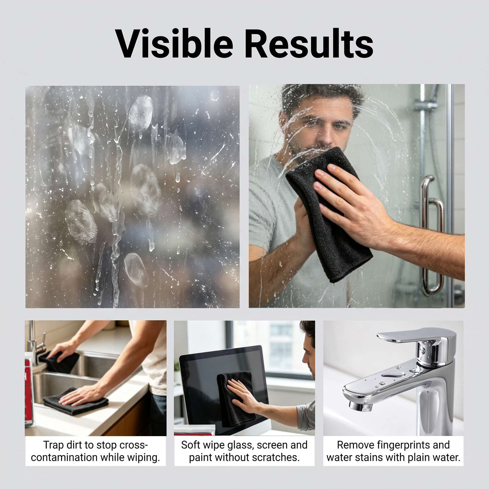 Magic Cleaning Cloth Superfine Fiber Water Absorbent Lint Free Kitchen Housework Glass Car Wiping Household