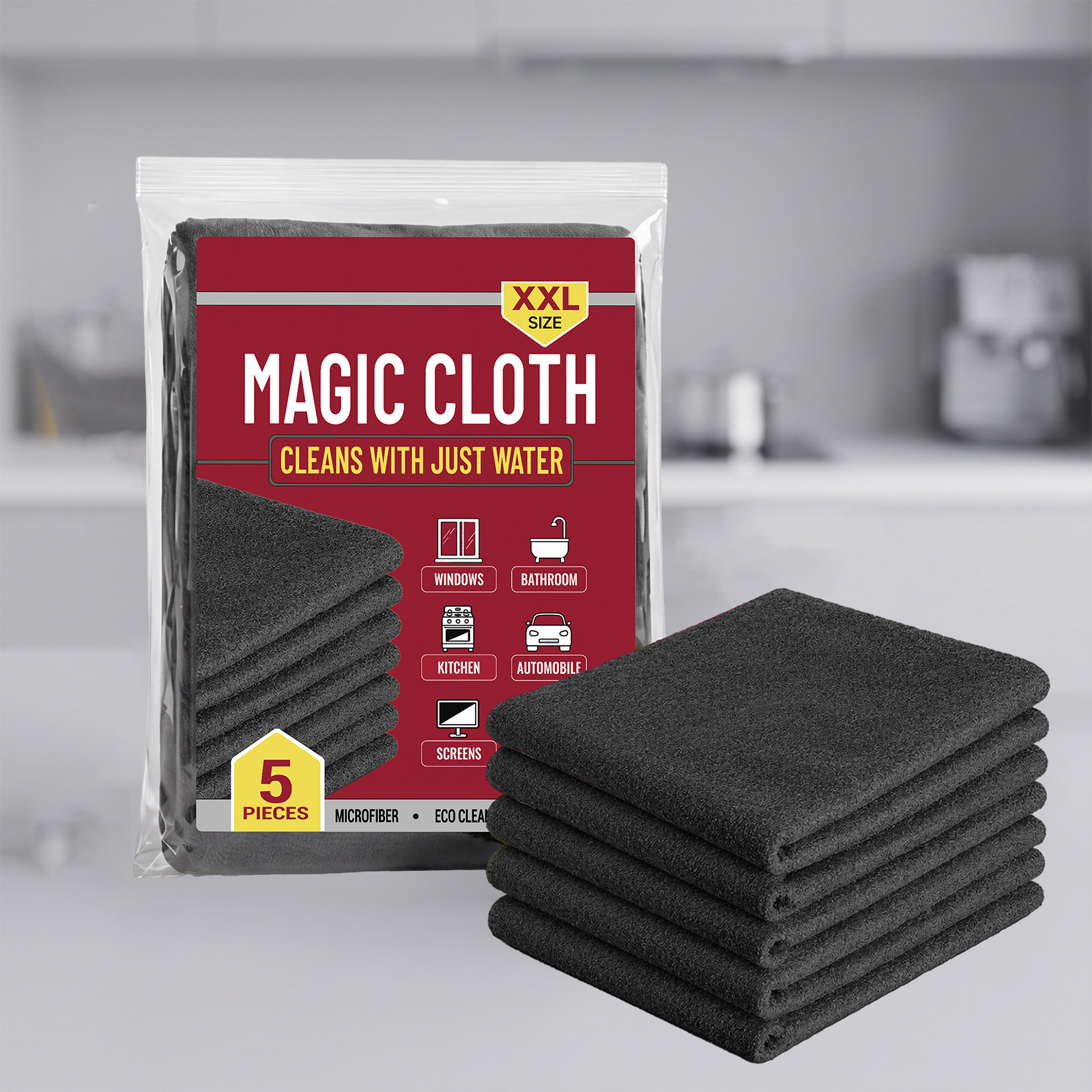 Magic Cleaning Cloth Superfine Fiber Water Absorbent Lint Free Kitchen Housework Glass Car Wiping Household