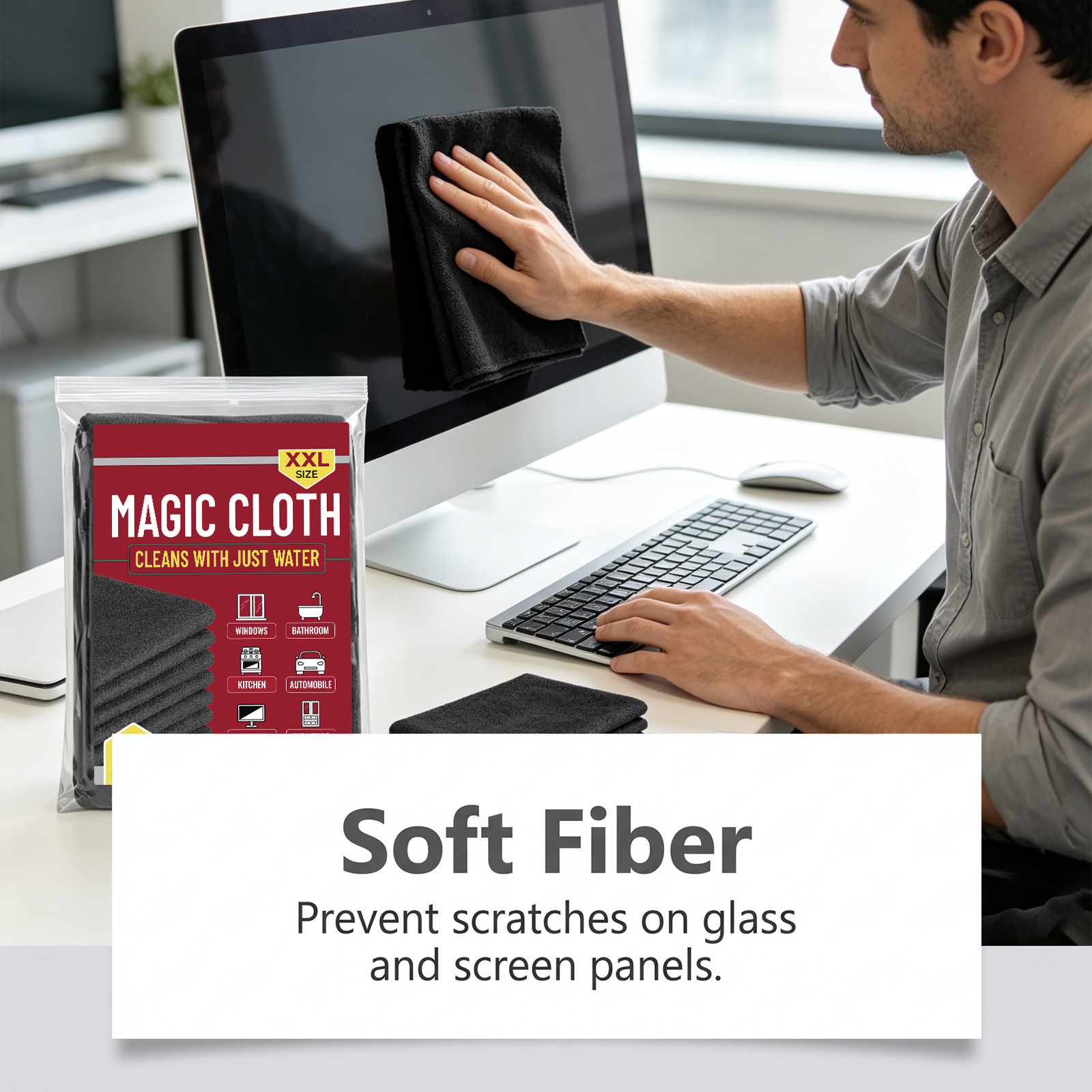 Magic Cleaning Cloth Superfine Fiber Water Absorbent Lint Free Kitchen Housework Glass Car Wiping Household