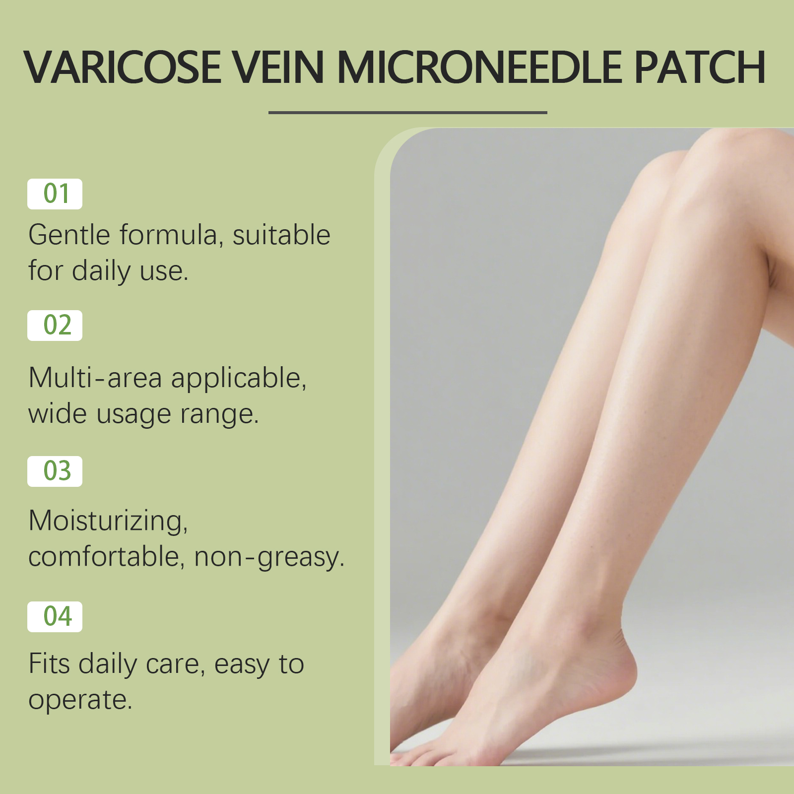 Leg Care Patch Mild Nourish Leg Skin Moisturize Skin Varicose Discomfort Daily Walking Light Convenient