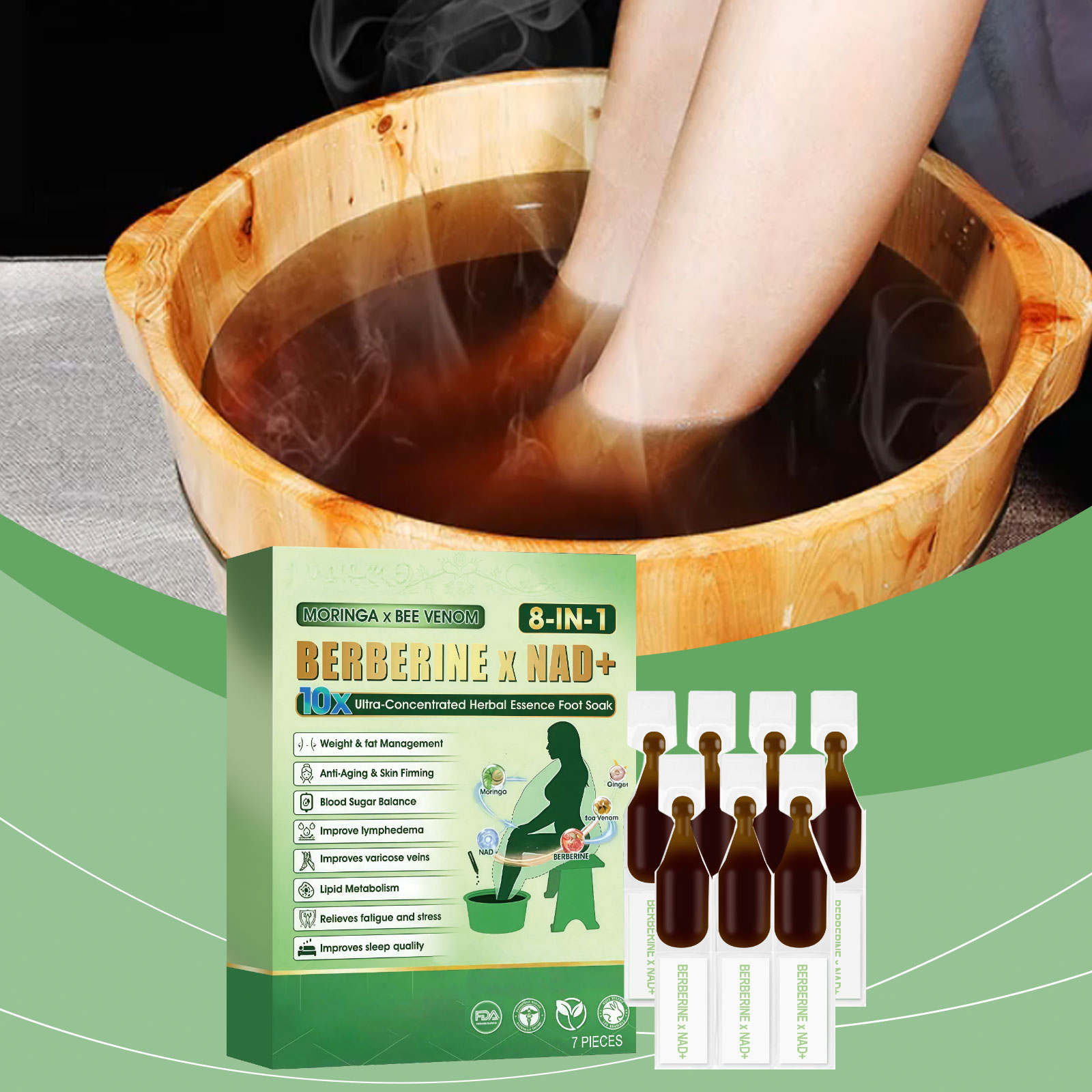 Moringa Bee Venom Essence Foot Bath Liquid Gentle Care Simple Daily Smooth Foot Skin Nursing Lotion
